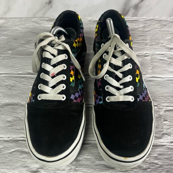Vans Old Skool Checkered Multi Colored Rainbow Sneakers Youth Unisex - Picture 2 of 11